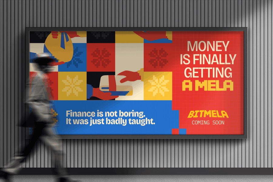 Bitmela billboard reading Money is finally getting a mela